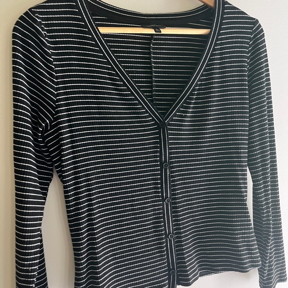 Striped Button Down cardigan shirt